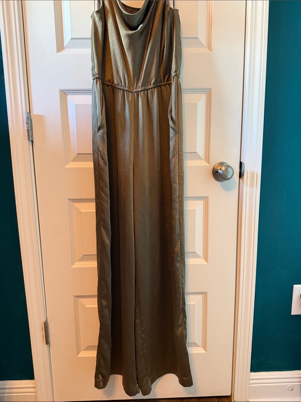 Skies Are Blue Olive Green Cowl-Neck Jumpsuit